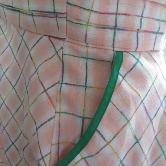 New! Unique Vintage Pink Plaid Dress - Picture 6 of 12